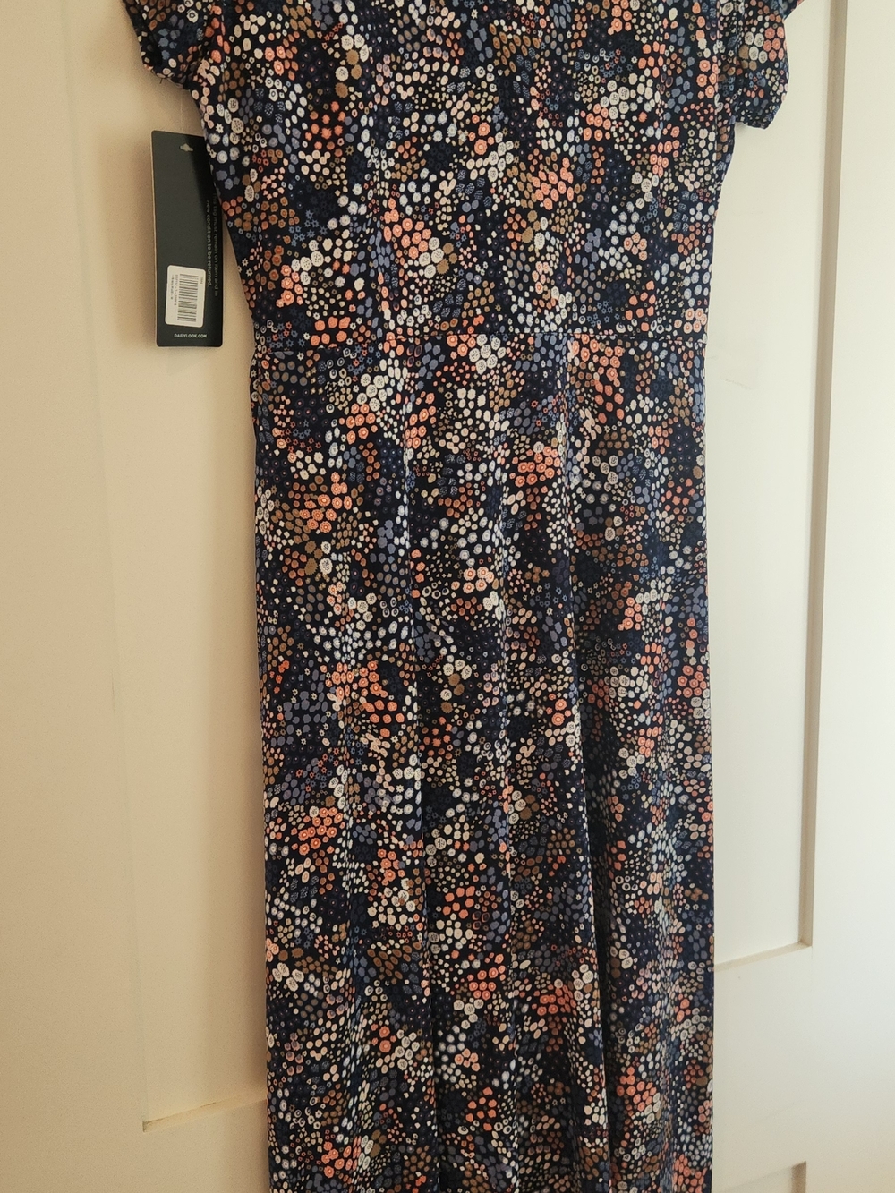 Rielle Navy Floral Dot Dress from Daily Look, size M, NWT
